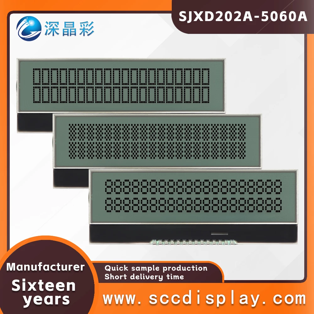 Manufacturer supplies SJXD202A-5060A Small size 2002A LCD screen FSTN Positive Strip 20x2 character dot matrix display module