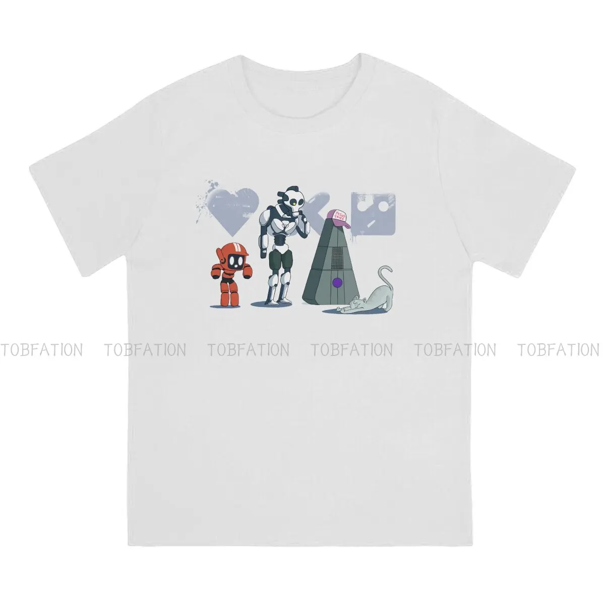 Characters Design  Round Collar TShirt Love Death Robots TV Pure Cotton Basic T Shirt Men Clothes New Design Oversized Hot Sale image 2