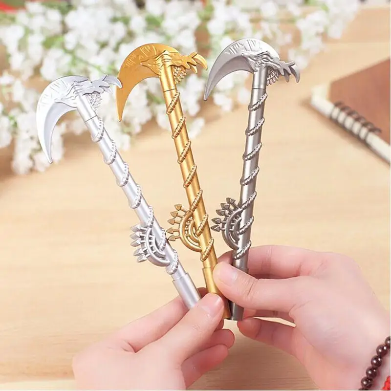 1Pcs/3Pcs Creative Poleaxe Plastic Pen Caneta Novelty Item Stationery School Supplies Student