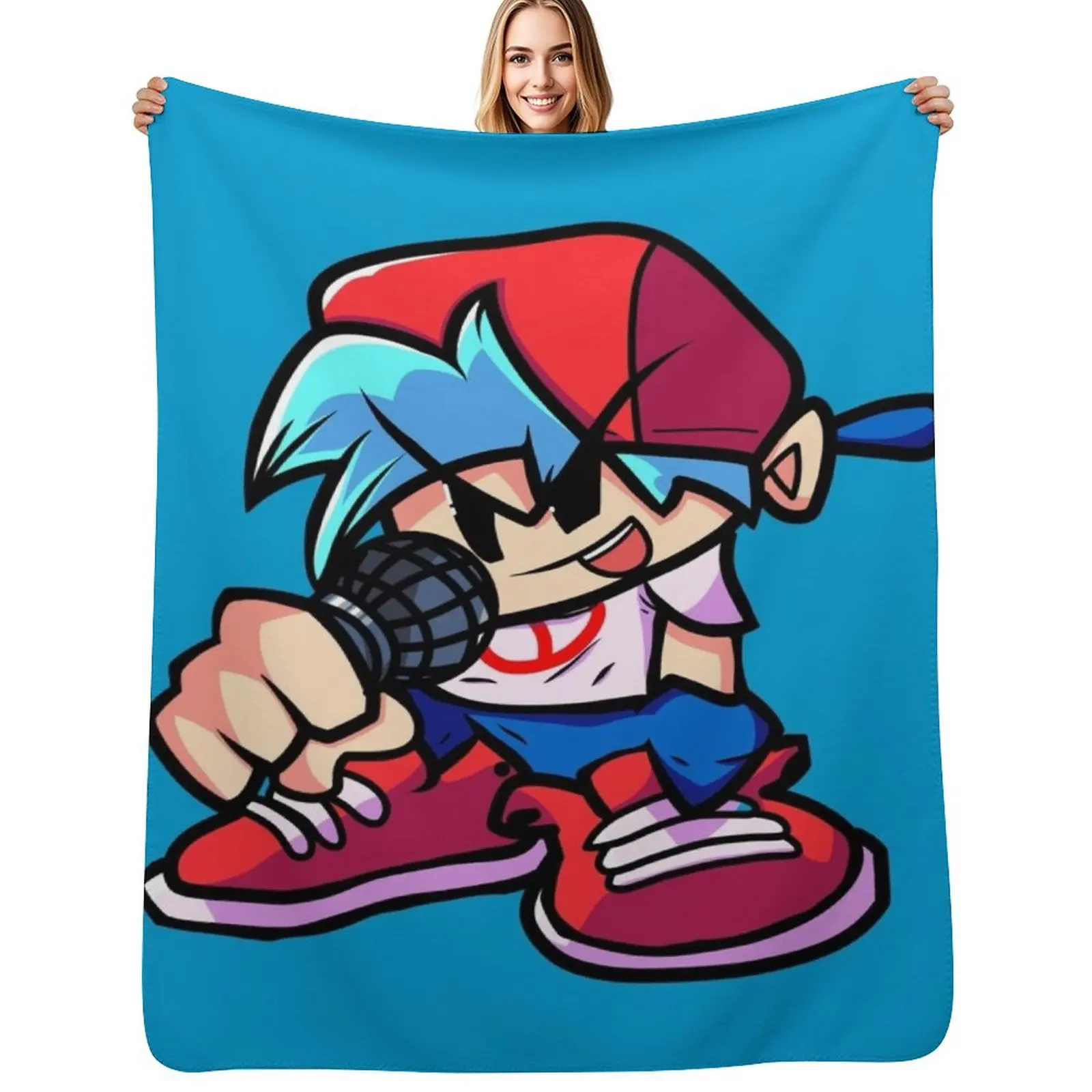 

BoyFriend FNF Detailed Version Throw Blanket Decorative Sofa Decorative Sofas Nap Sofas Blankets