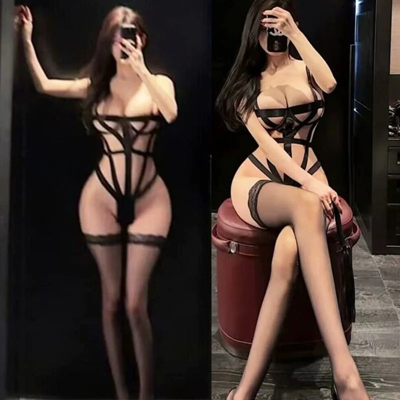 Hot Sexy Hollow Out Bodysuit Bdsm Underwear Woman Sexy Lingerie Erotic Prisoner Cosplay Costume Porn Pajama Sex Set Punk Clothes