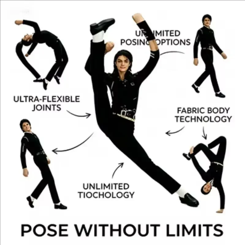 New Michael Jackson CosplayToy Figure Prop Doll Plush Stuffed Figure Dolls Room Decoration Abstract Joint Mobility Props Gift view 2