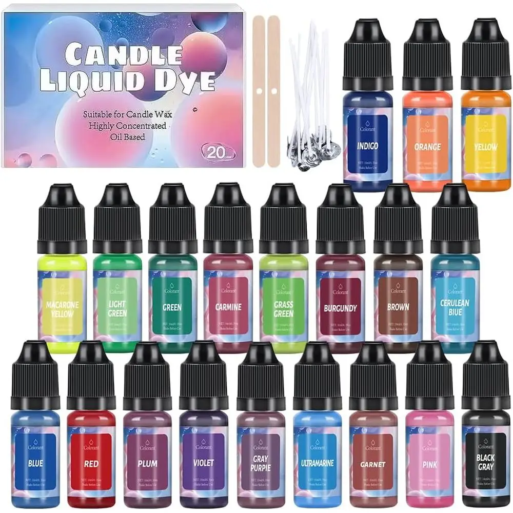 

Яркие, нетоксичные красители для свечей, подходящие для соевых, гелевых и восковых свечей, а также для наборов для изготовления свечей.