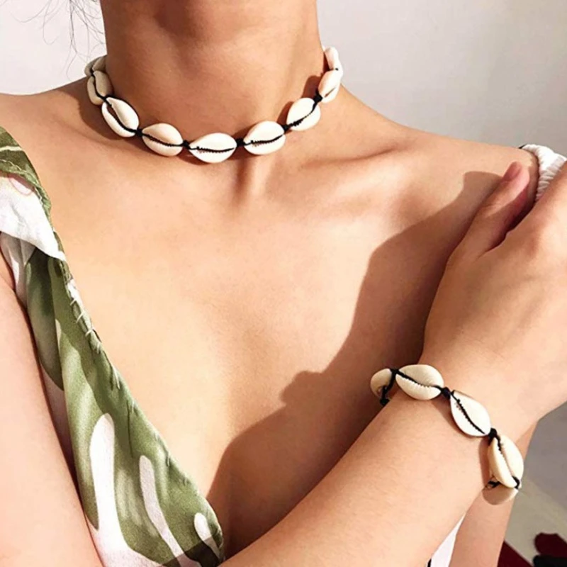 Boho Cute Conch Seashell Bracelet for Women Charm Summer Beach Shell Beaded Bangle Handmade Jewelry Accessories Female Gift