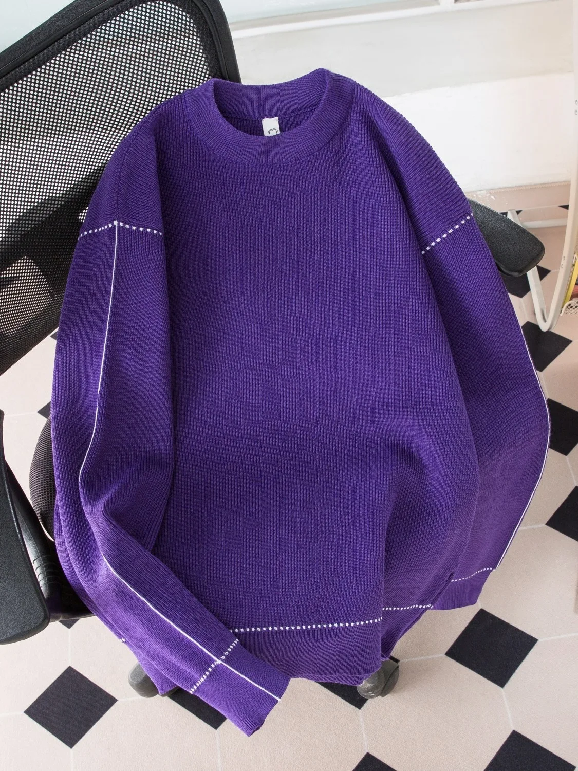 

Мужской круглый вязаный свитер однотонный, простой, теплый базовый слой, модный, всесезонный, цветной трикотаж