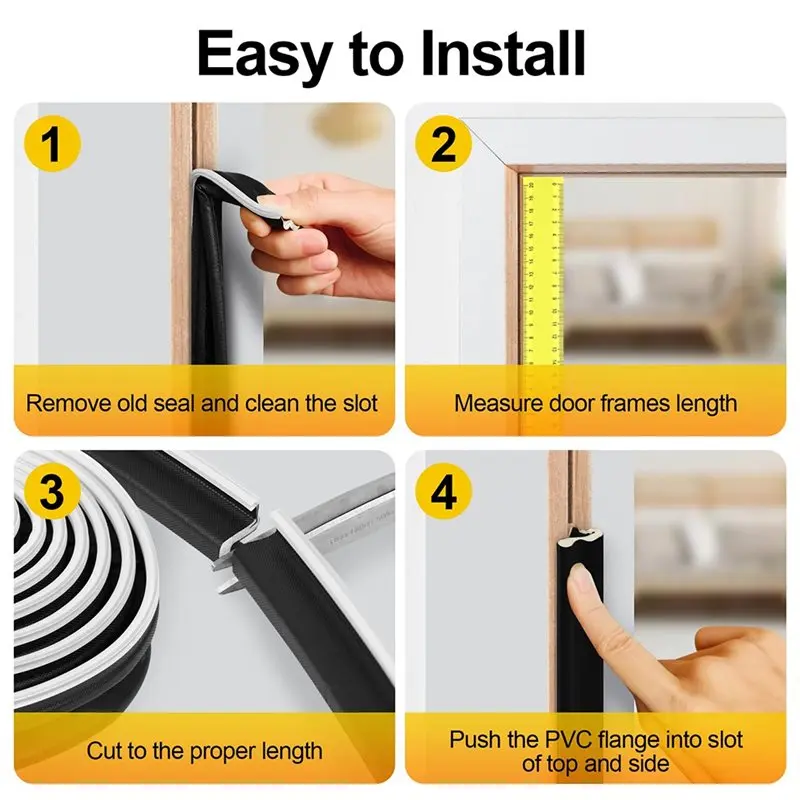 

VEHO-погодная дверная уплотнитель для большого размера для больших зазоров 18,3 метра Простая установка Звукоизоляционная и атмосферостойкая уплотнительная лента