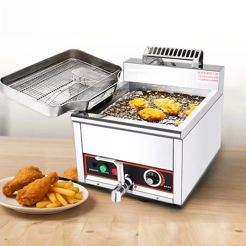 QDMECH Stainless Steel Frying Equipment With Oil Filter For Fried Chicken Restaurant Deep Fryer