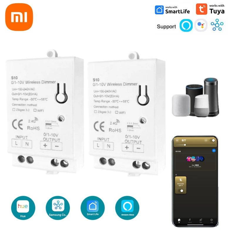 

Xiaomi Tuya ZigBee 3.0 Wifi Dimmer Controller LED Lights AC100-240V 0/1-10V RGB Lamp Smart Life APP Control Alexa Google Home