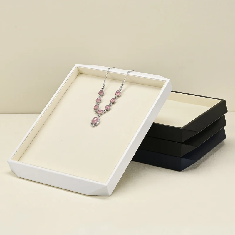 Oirlv Leather Jewelry Display Tray Exquisite Jewellery Holder Portable Ring Earrings Necklace Organizer Storage Box Organizator