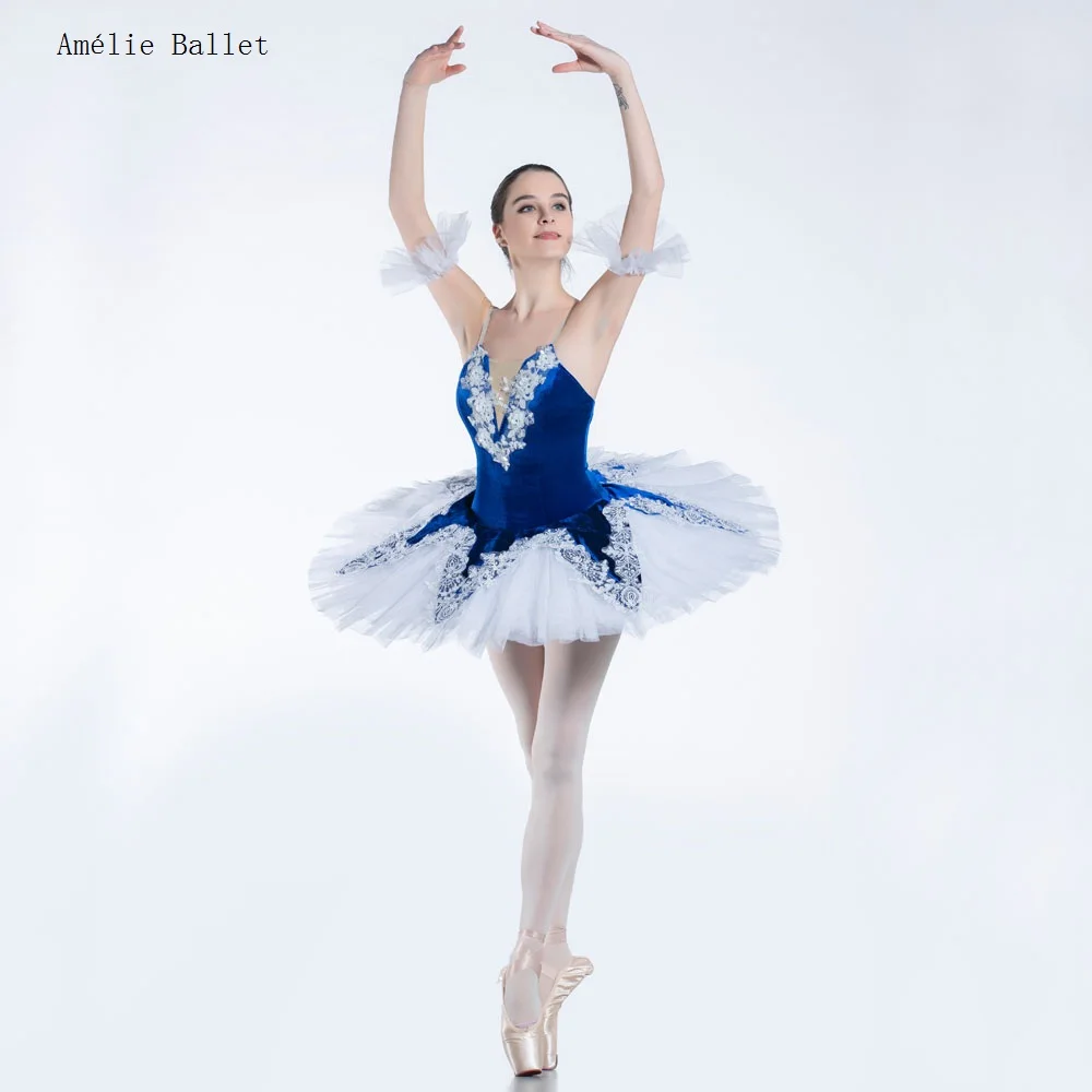 BLL066 Royal Blue Ballet Pre-professional Tutu Pancake Tutu Girls & Women Ballerina Stage Performance Ballet Costume