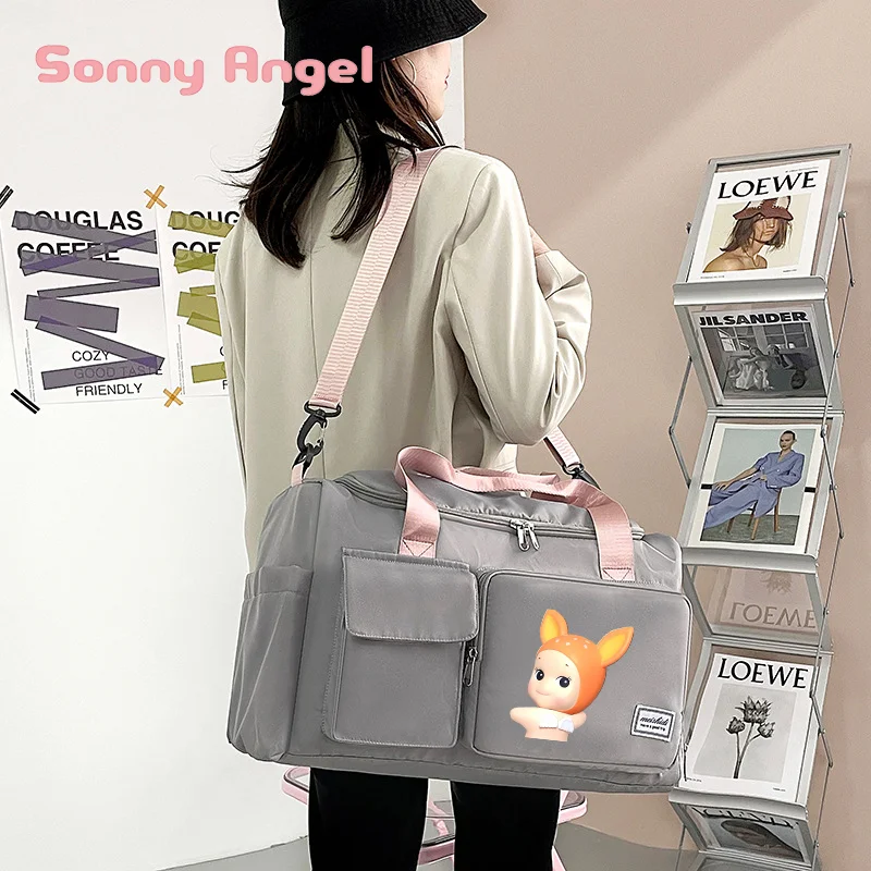 Sonny Angel Carry Large Capacity Gym Weekend Overnight Duffle Bags Girls Sport Fitness HandBag Travel Bag Boys Shoe Compartment