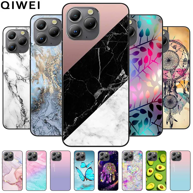 For Blackview A96 Case A 96 Soft Silicone Marble Fashion Girl Shockproof Cover for Blackview A96 6.5'' TPU Coques Cartoon Fundas