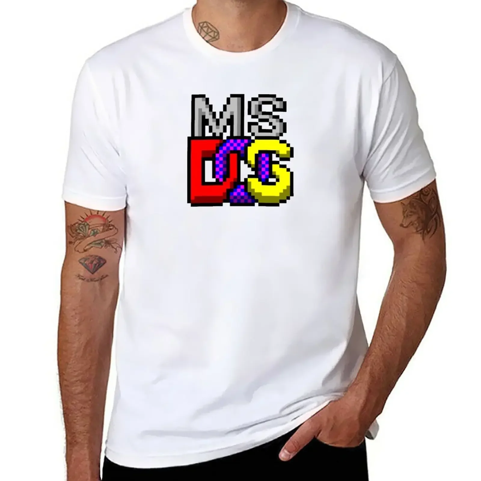 Classic MS-DOS Icon Retro Pixel Computer Symbol T-Shirt Quick-drying T-shirt Plus Size Tops T-shirts Man T Shirts for Men