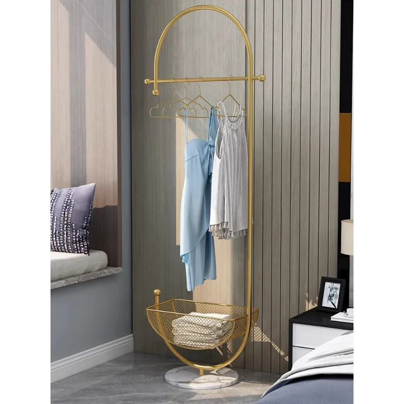 

Nordic floor-to-ceiling clothesack bedroom household luxury clotheack online celebrity clock gold storage clothe ra