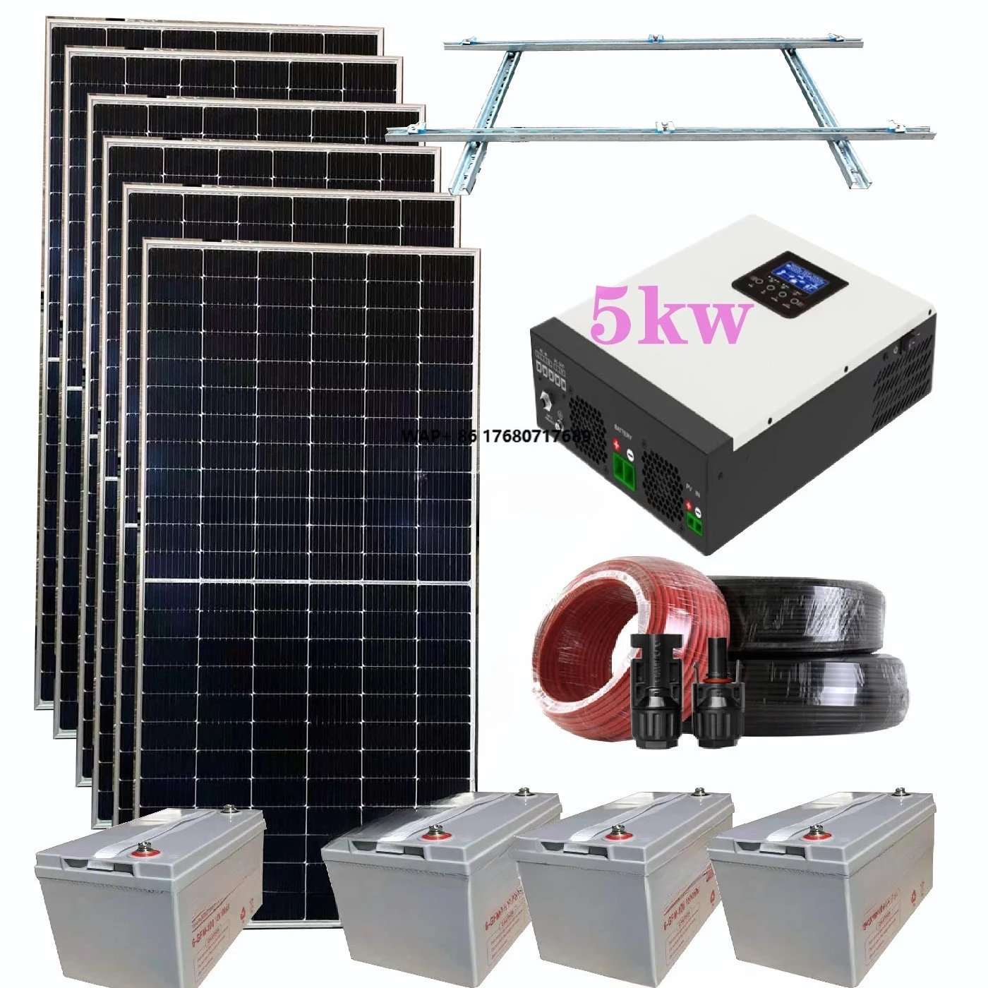 5kW off Grid Solar Energy System with MPPT Controller and Polycrystalline Silicon Panels