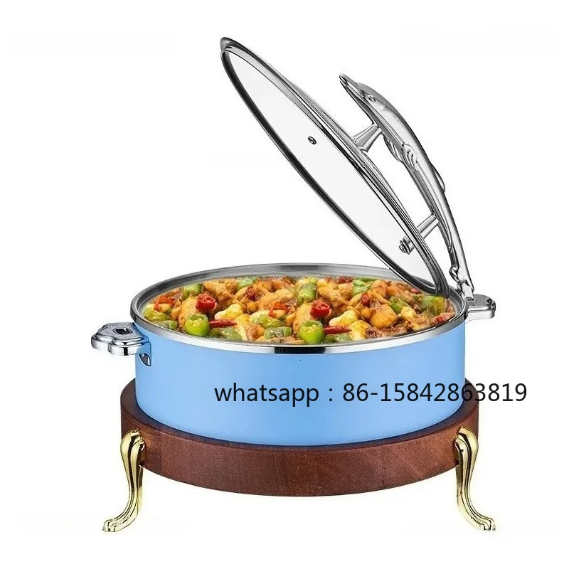With Glass Cover, Visual Heating Pot 32cm Buffet Stove Restaurant Intelligent Heating and Holding Stove