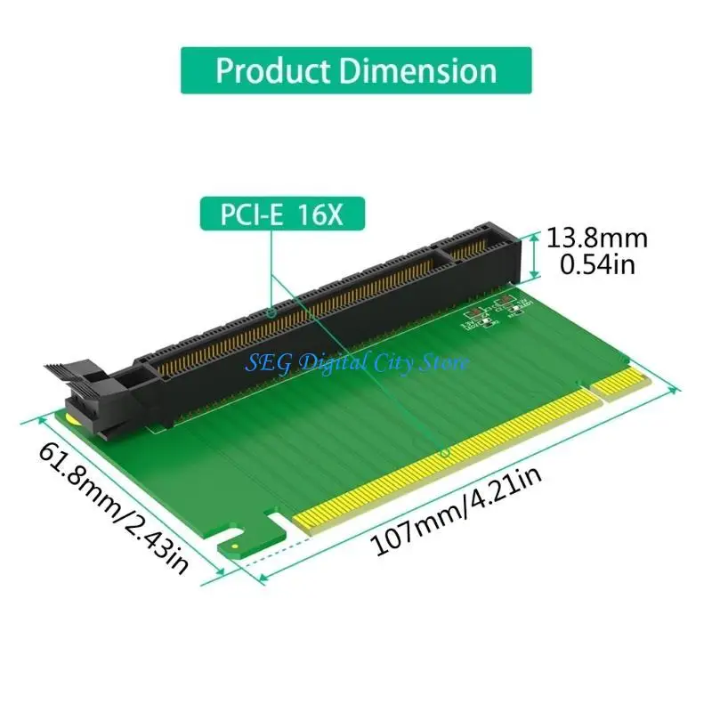 U75b PCIE3.0 16X Card orientação reversa 90 graus para expansão desktop servidores 2U