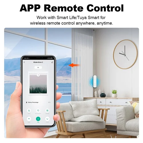 Imagen 2 del producto Motor de Cortina Eléctrico Inteligente Tuya Zigbee, Motor de Cadena Motorizado para Persianas Enrollables, Control Remoto RF, Compatible con Alexa, Google Home y Alice