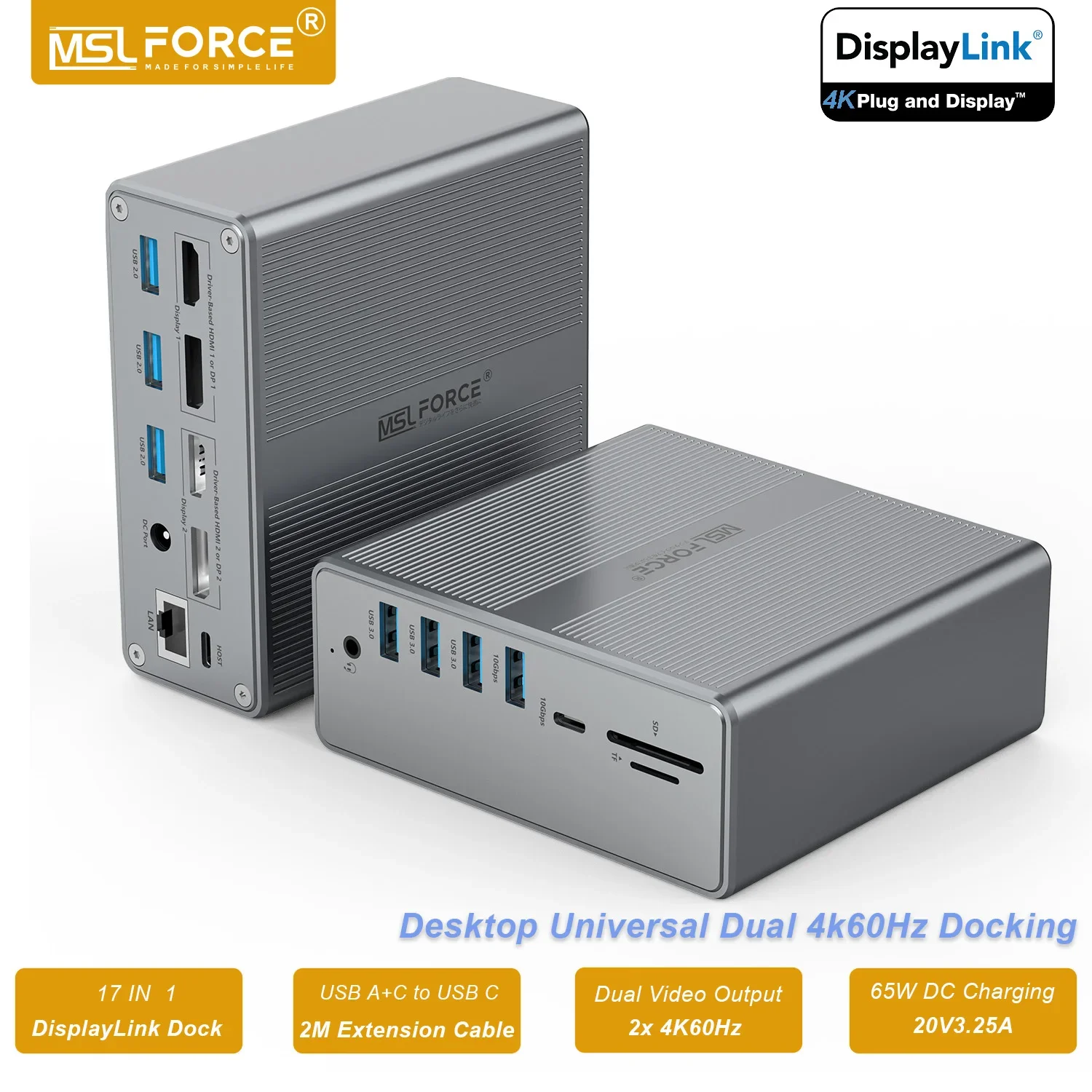 Imagem -01 - Displaylink-docking Station Hdmi 4k Usb-c Dual Uhd Display Usb 3.1 Vídeo Gigabit Ethernet Porta dp para Windows Mac m1 m2 m3 displaylink docking station hdmi 4k usb c dual uhd display usb 31 video gigabit ethernet porta dp para windows mac m1 m2 m3 01