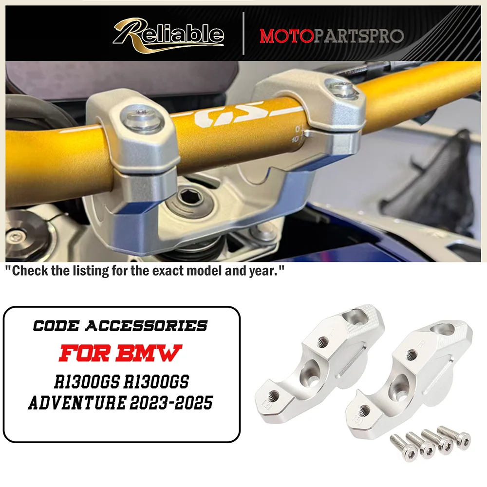 

Moto accessories For BMW R1300GS Handlebar Riser Drag Handle Bar Clamp Extend Adapter R1300 GS 2024- Accessories Handlebar Riser