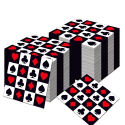 20pcs  Poker Game Card Square Guest Napkins Disposable Paper Dinner Napkin Bathroom Hand Towels Wedding Birthday Party Decor