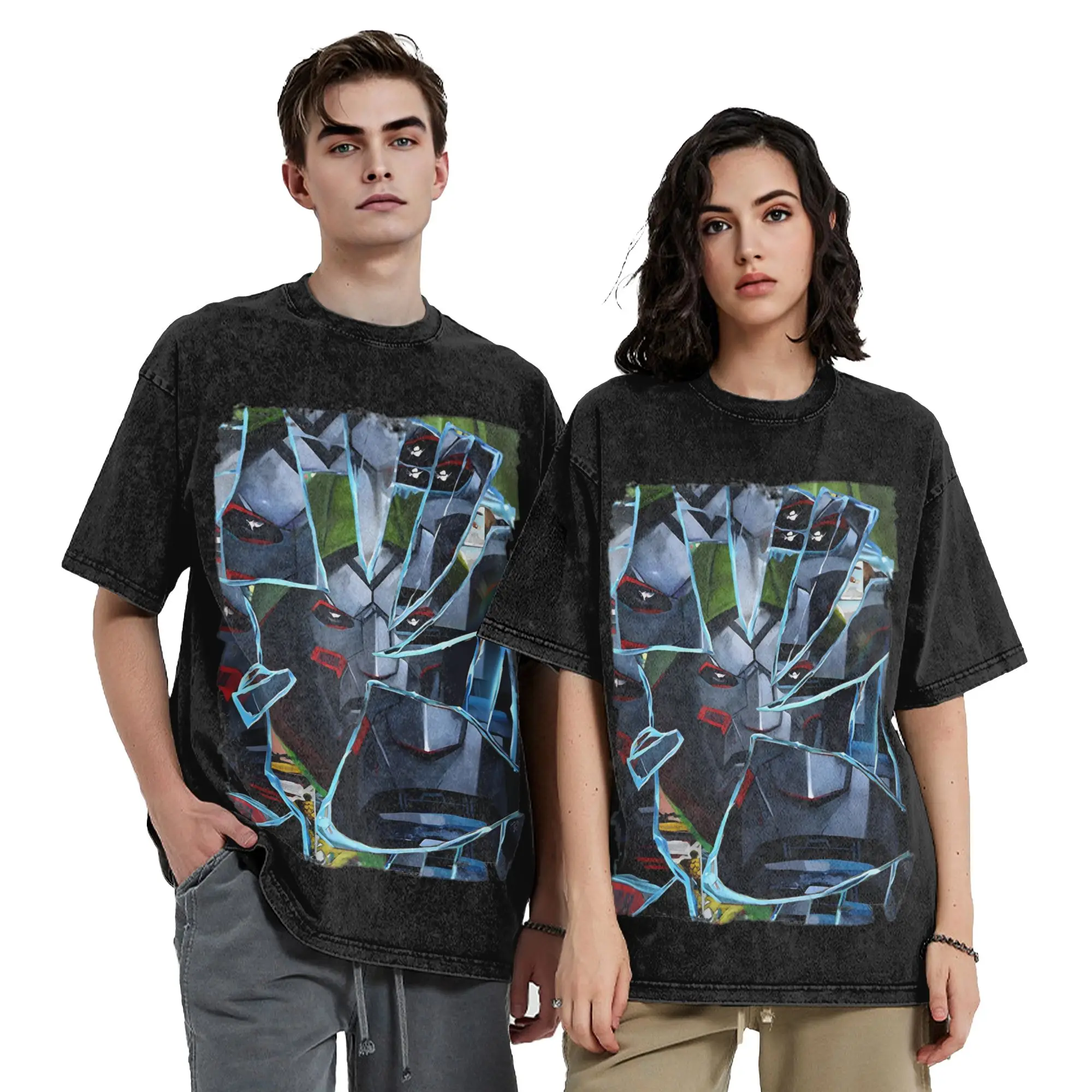 Dr Dooms Comics Washed T Shirt Streetwear Novelty T-Shirt  Tees Tops Men Women Short Sleeve High Street Graphic Printed