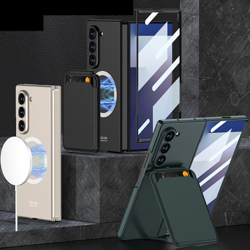 

Galaxy Z Fold 7 Funda Case for Samsung Galaxy Z Fold 7 Z Fold7 Magnetic Card Bag Protective film frame Mobile Phone Case Cover