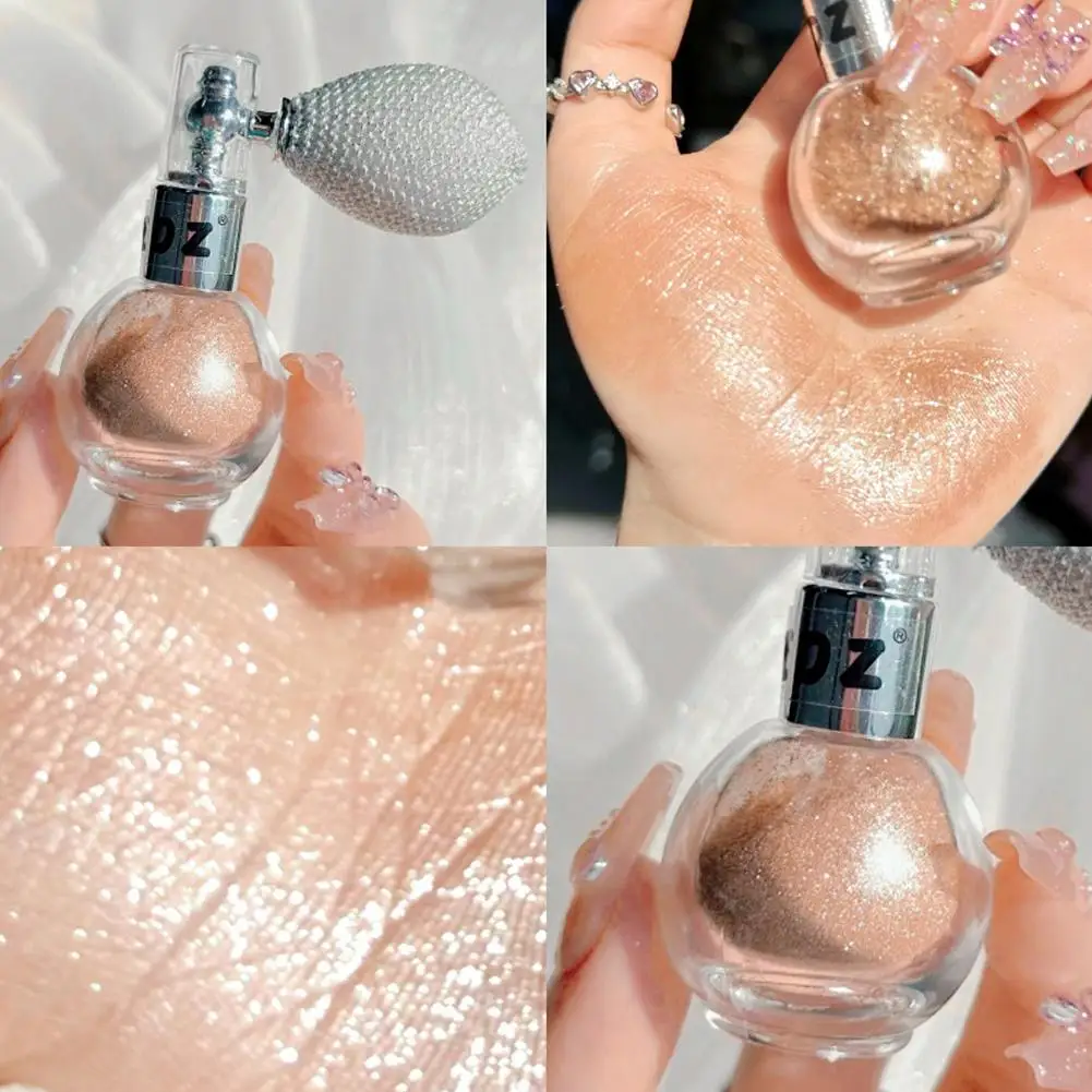 Highlight Puder Spray Hochglanz Glitter Puder Spray Schimmer funkeln Puder Make-up für Gesicht Körper Highlight Make-up f6s7