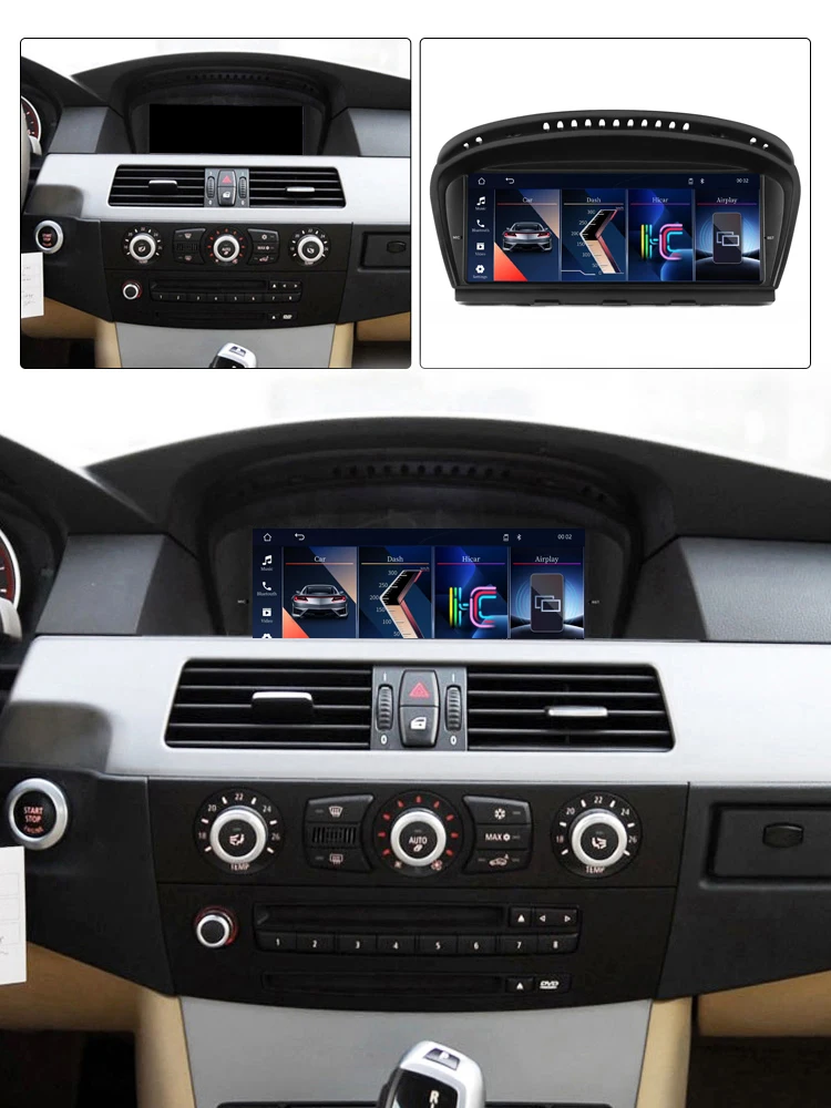 9,3'' Linux-Bildschirm Kabelloses Carplay Android Auto Autoradio Multimedia-Player für BMW E60 E61 E62 E63 E90 E91 E92 E93 1600*600 Display WIFI GPS-Navigation