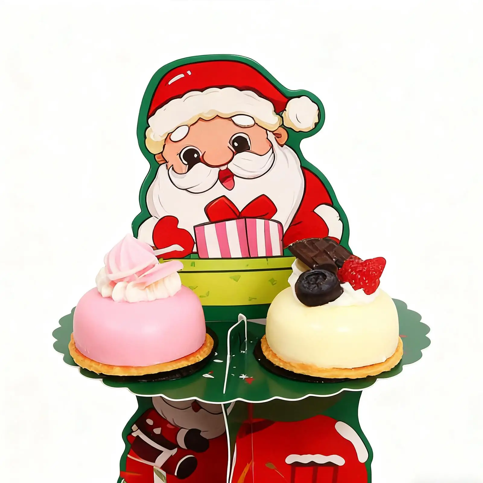 

Christmas Cupcake Tower 2 Pieces Christmas Cupcake Holder 3 Tier Dessert Tower Tray For Donut Candy Treat Dessert Pastry Cookie