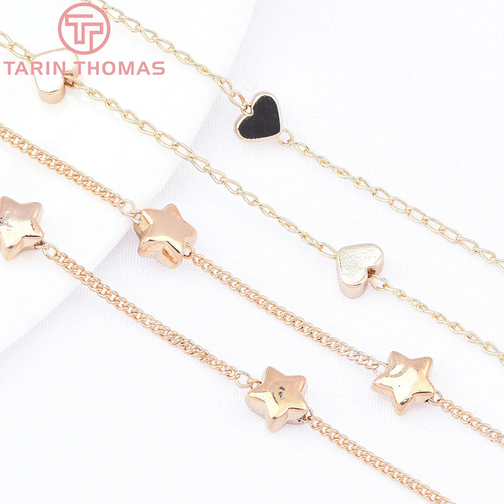 (5114)1 Meter Chain 1.2MM 24K Gold Color Brass Star Necklace Chains Bracelet chains Quality Diy Jewelry Findings Accessories