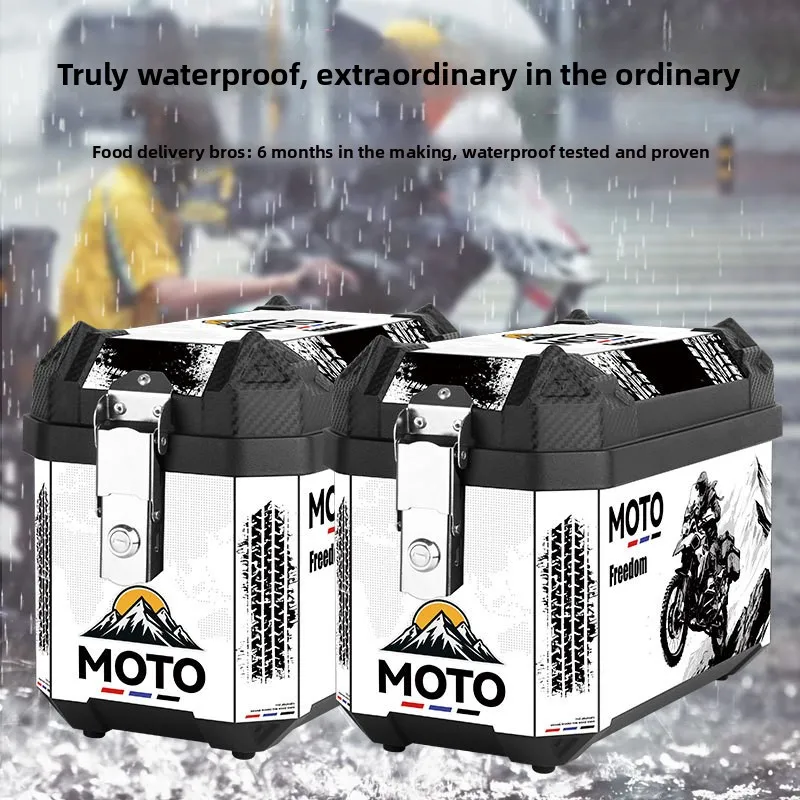32L Pair Universal Motorcycle Side Box High Strength PP Material Waterproof Hard Saddlebags Luggage Trunk Factory Wholesale