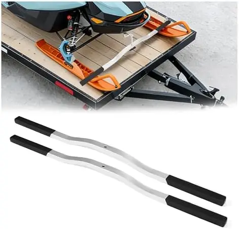 

KUAFU 47" Snowmobile Trailer Tie Down Bar - 2PC Black & Silver for Secure Transport