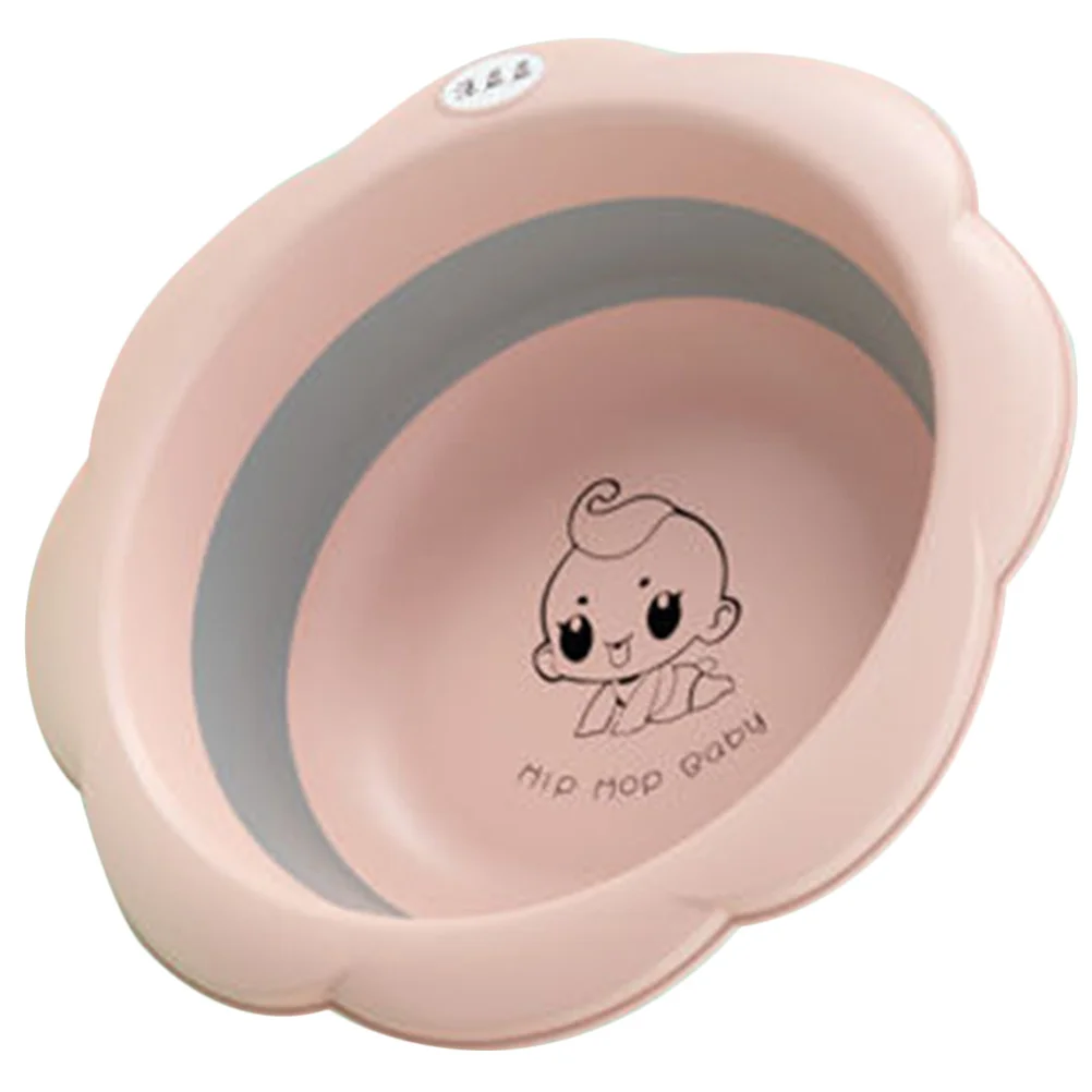 

1Pcs Folding Retractable Baby Washbasin Portable Collapsible Wash Basin Large Capacity Flexible Space Saving for Kids Pink
