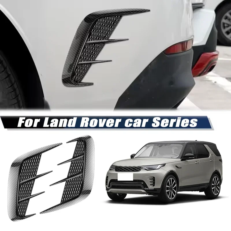 Carbon Fiber Car Fender Trim Car Sticker Shark Gills Simulation Side Intake Body Sticker Accessories For Land Rover Car Series