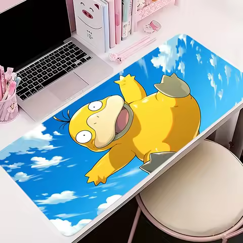 Anime Mouse Pad XXL Gaming Accessories Carpet Gamer Keyboard Office Desk Mat P-pokemon Psyduck Non-Slip Laptop Notebook Mousepad