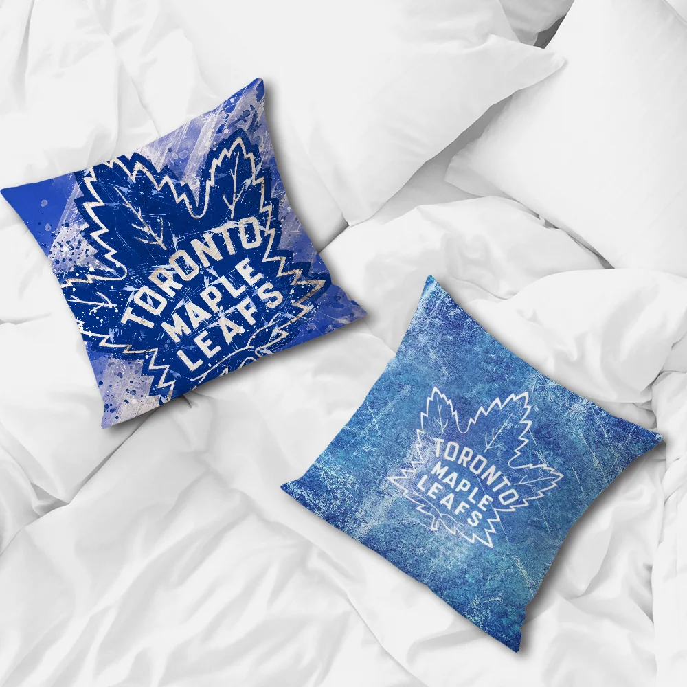 T-Toronto Ice Maple H-Hockey Leafs Pillow Case Sofa Bedside Table Bedroom Backrest Living Office Cushion Printed Square Multiple
