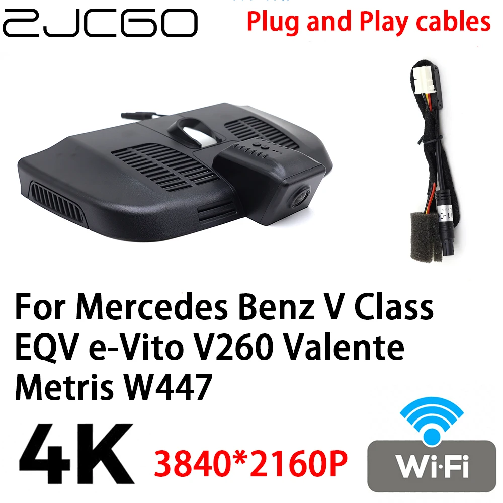 ZJCGO 4K 2160P DVR Dash Cam Camera Video Recorder Plug and Play for Mercedes Benz V Class EQV e-Vito V260 Valente Metris W447