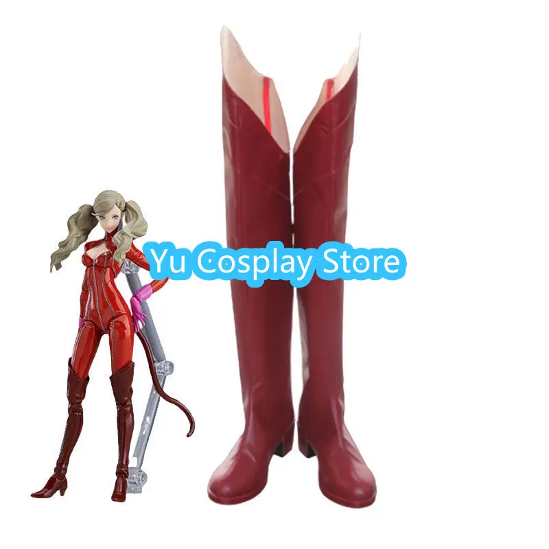 Game Persona 5 Anne Takamaki  Cosplay Shoes Halloween Carnival Boots Cosplay Prop Anime PU Leather Shoes Custom Made