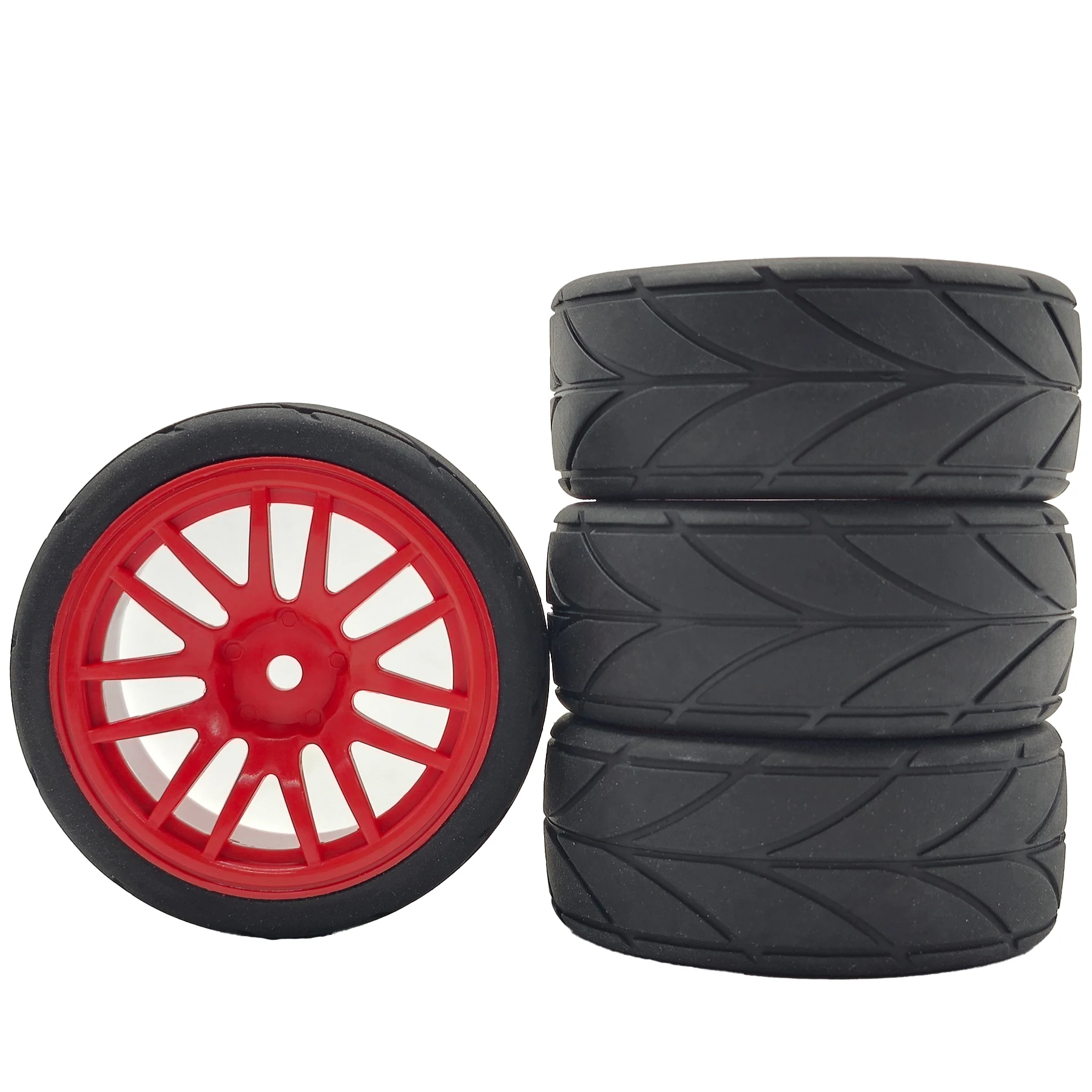 1/10 RC Racing Tires & Wheel Rims Hub 12mm Hex for 1:10 RC On Road Car Tamiya TT01 TT02 XV01 XV02 PTG-2 TA06 HSP HPI Kyosho