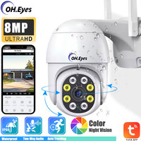 4K Tuya 8MP Wifi IP Cameras Color night vision Outdoor Auto Tracking Wireless PTZ CCTV Security Surveillance Camera Smart Life