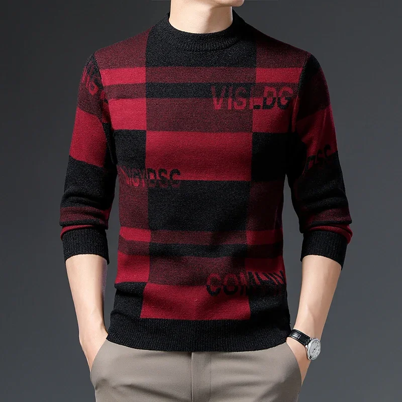 Мужской индивидуальный, модный, сочетающийся цвет, модный, красивый, теплый, удобный, новый утепленный бархатный свитер на осень и зиму