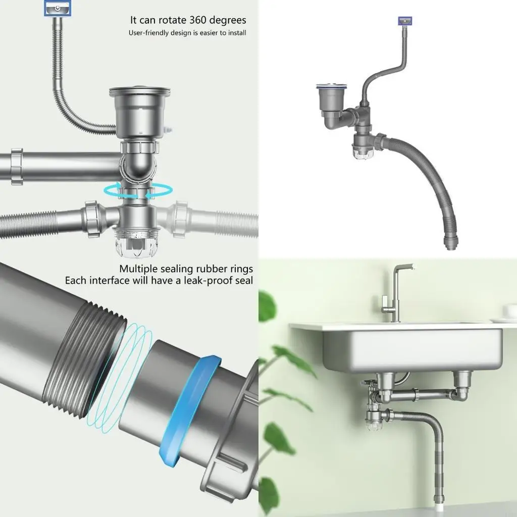 

Портативное пространство, экономящее пластиковое наборе из кухонной раковины с прозрачным профилаком обратного потока и гибкими