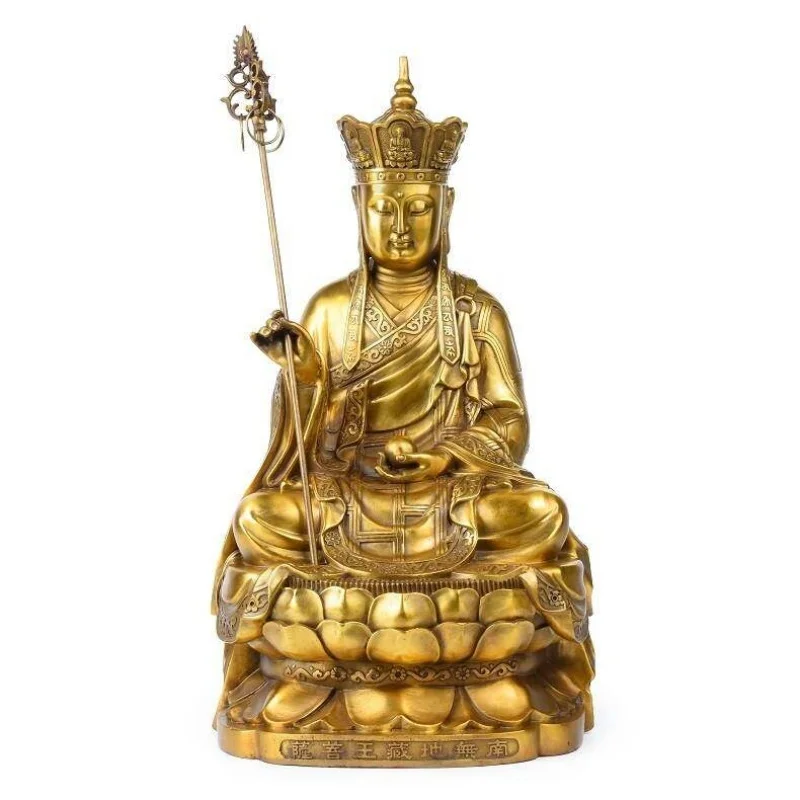 

Китайская коллекция Ksitigarbha King Будда статуя медные скульптуры домашние счастливые украшения китайский стиль изысканные изделия ручной работы