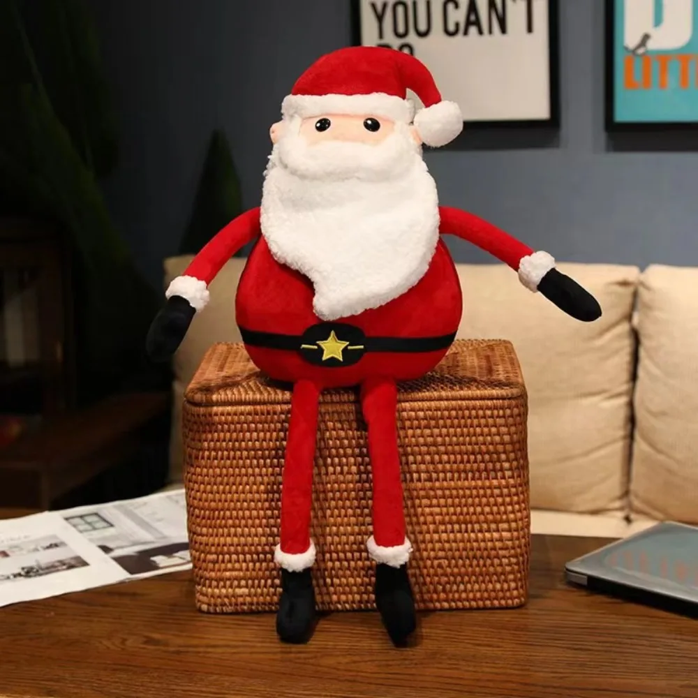 Joyeux noël père noël en peluche, jolis jouets en peluche doux, poupée en peluche mignonne, décorations de noël, décor de canapé