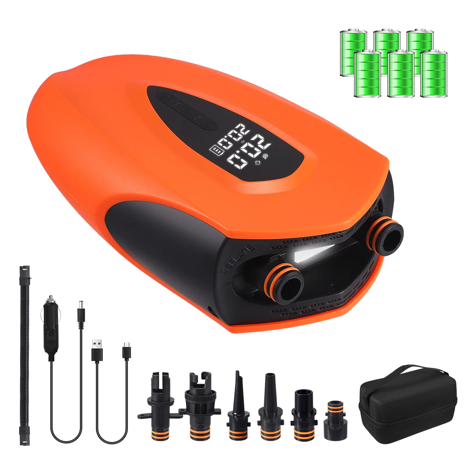 SUP Electric Pump 20PSI 12000mAh Electric SUP Air Pump with LED Light 12V DC Suitable for Inflatable Paddle Boards Tents