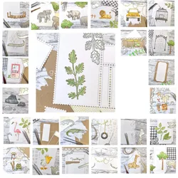 Elephant Lion2025 New Zoo Giraffe Heart Animal Bridge Metal Cutting Dies Stamps Scrapbooking Stencil Photo Album Card DIY Paper