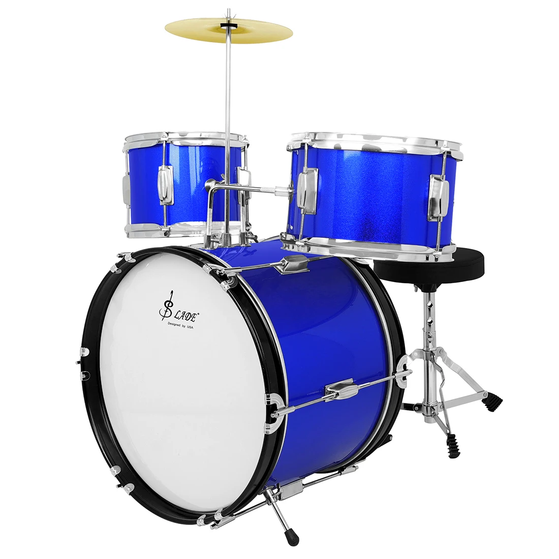 

Jazz Drum Kit Drum Set for Kids 3 Drums 1 Cymbal Beginner Jazz Drum Enlightenment Musical Toy Suitable for Multiple Age Children