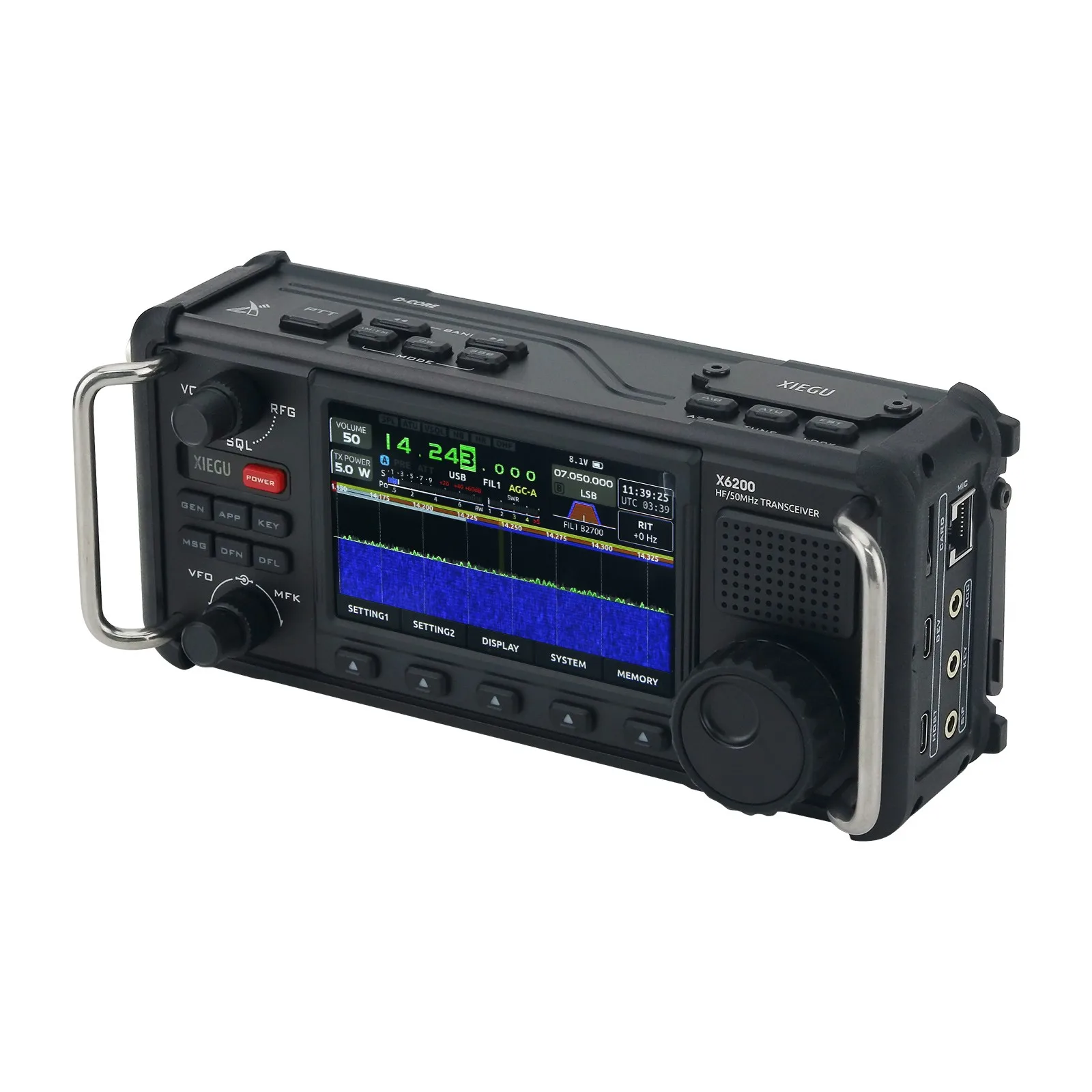 X6200 SDR HF/50MHz Full Mode SSB/CW/AM/FM Portable Shortwave Radio for XIEGU with 4-inch HD Color Screen