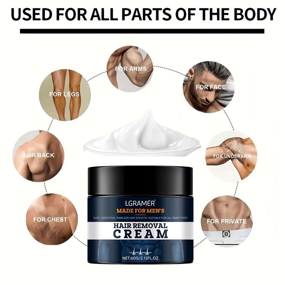 Men Hair Remover Cream Inhibition Hair Growth Eliminate Beard Armpit Chest Private Parts Gently Depilatory Painless Remover